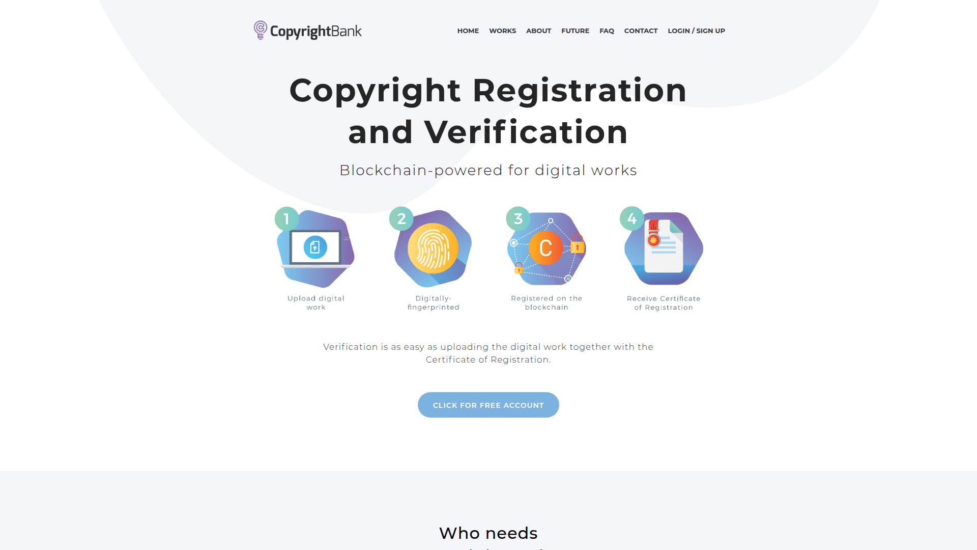 Copyright Bank screenshot